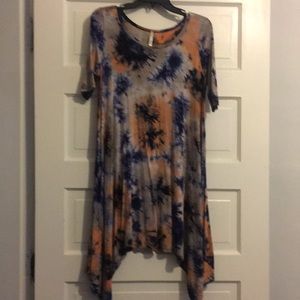 Tye Dye Assymetrical Dress Small